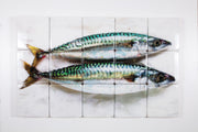 Two mackerels on paper (100cm x 60cm)