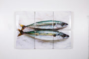 Two mackerels on paper (60cm x 40cm)