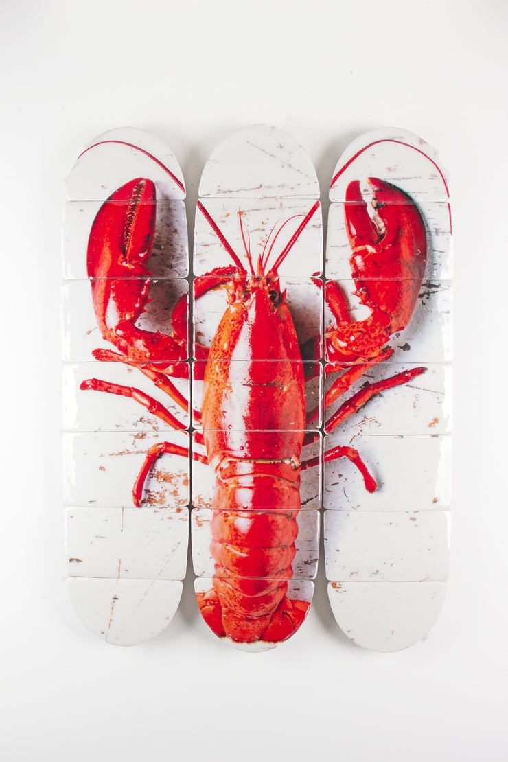 Cooked canner lobster on white decks (60cm x 80cm)