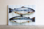 Two scottish salmon (140cm x 100cm)