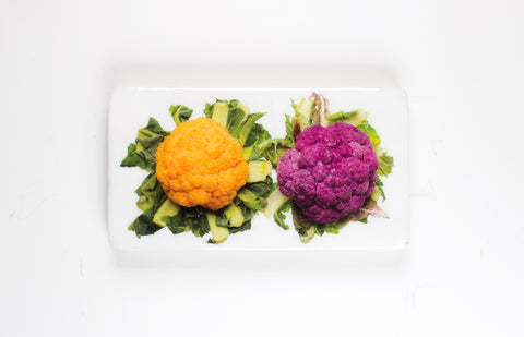 Yellow and purple cauliflower (35cm x 20cm)